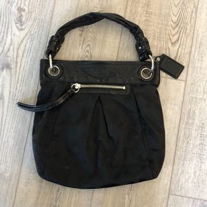 Coach Parker Op Art Hippie Black Leather Purse